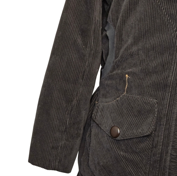 Vintage Salomon Corduroy Hooded Jacket Women’s L Embroidered Ski Snow Parka - Picture 5 of 13